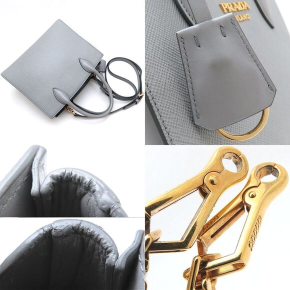 PRADA 1BA284 2-Way Handbag in Saffiano Leather, Gray, Women's, 352941 - Picture 3 of 10